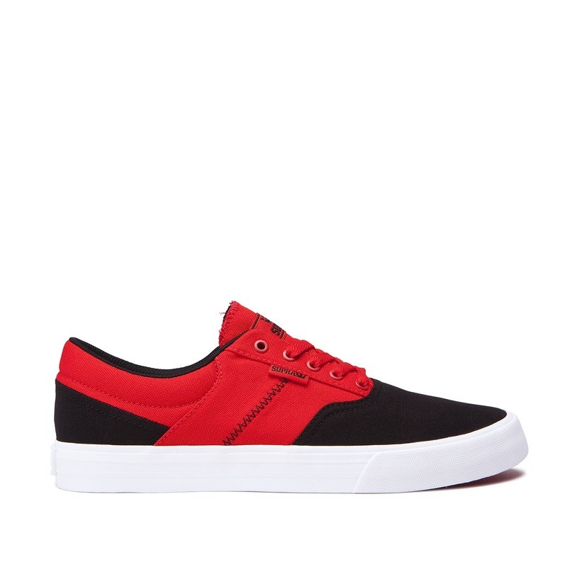 Supra Cobalt Womens Low Tops Shoes Red/Black UK 16HRQ